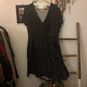 Polka dot wrap dress